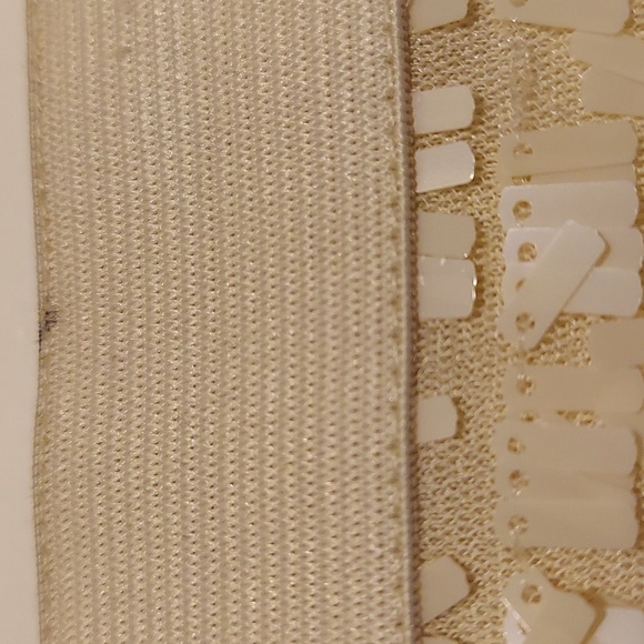 Joe Fresh Cream Colored Sequin Paillets Covered Mini Skirt Size Large - Picture 9 of 16